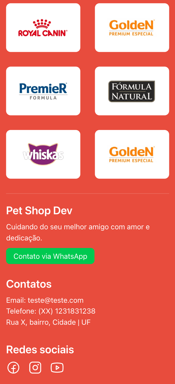 Pet Shop Dev - Landing Page Mobile 4