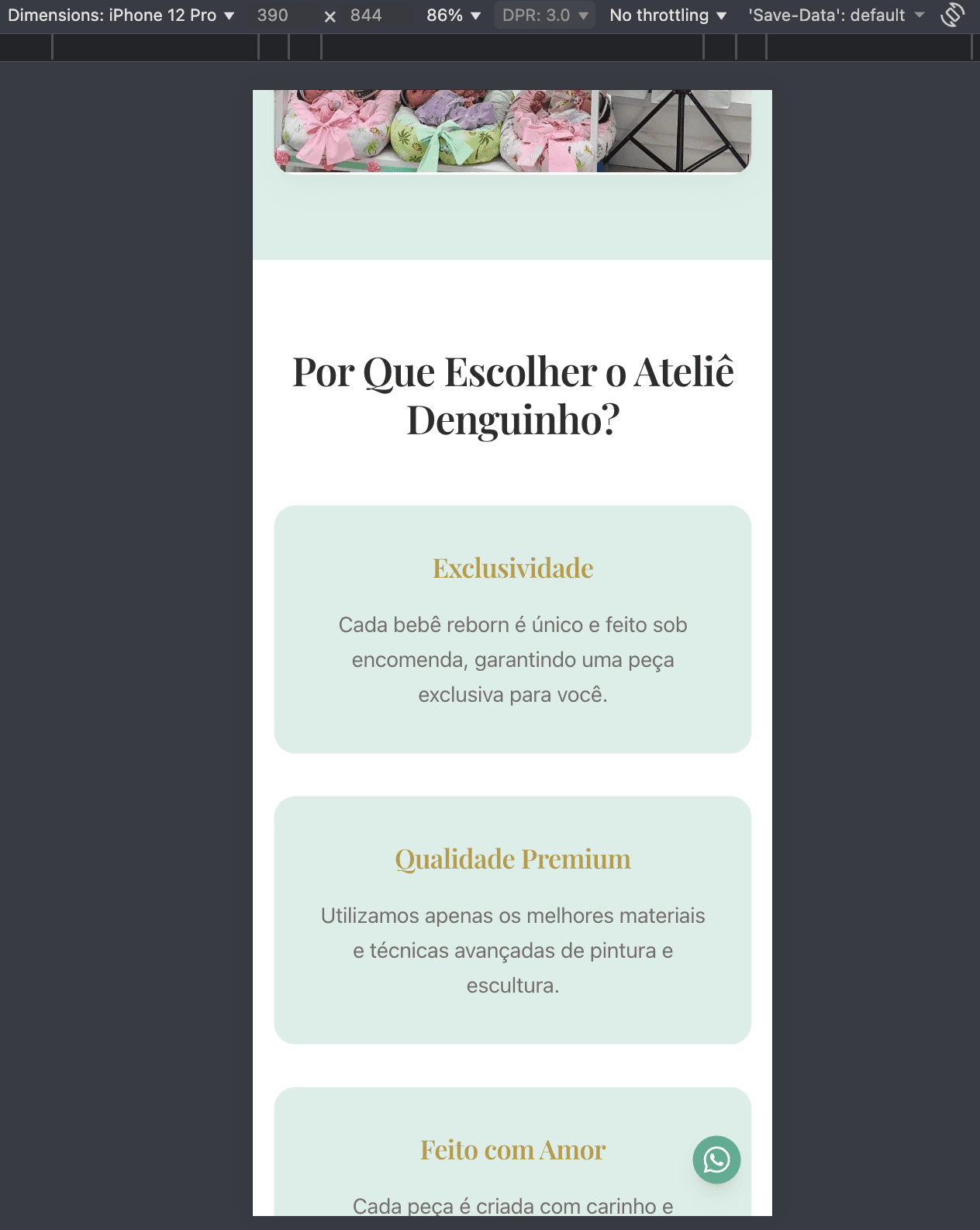 Página Inicial (Continuação) - Mobile