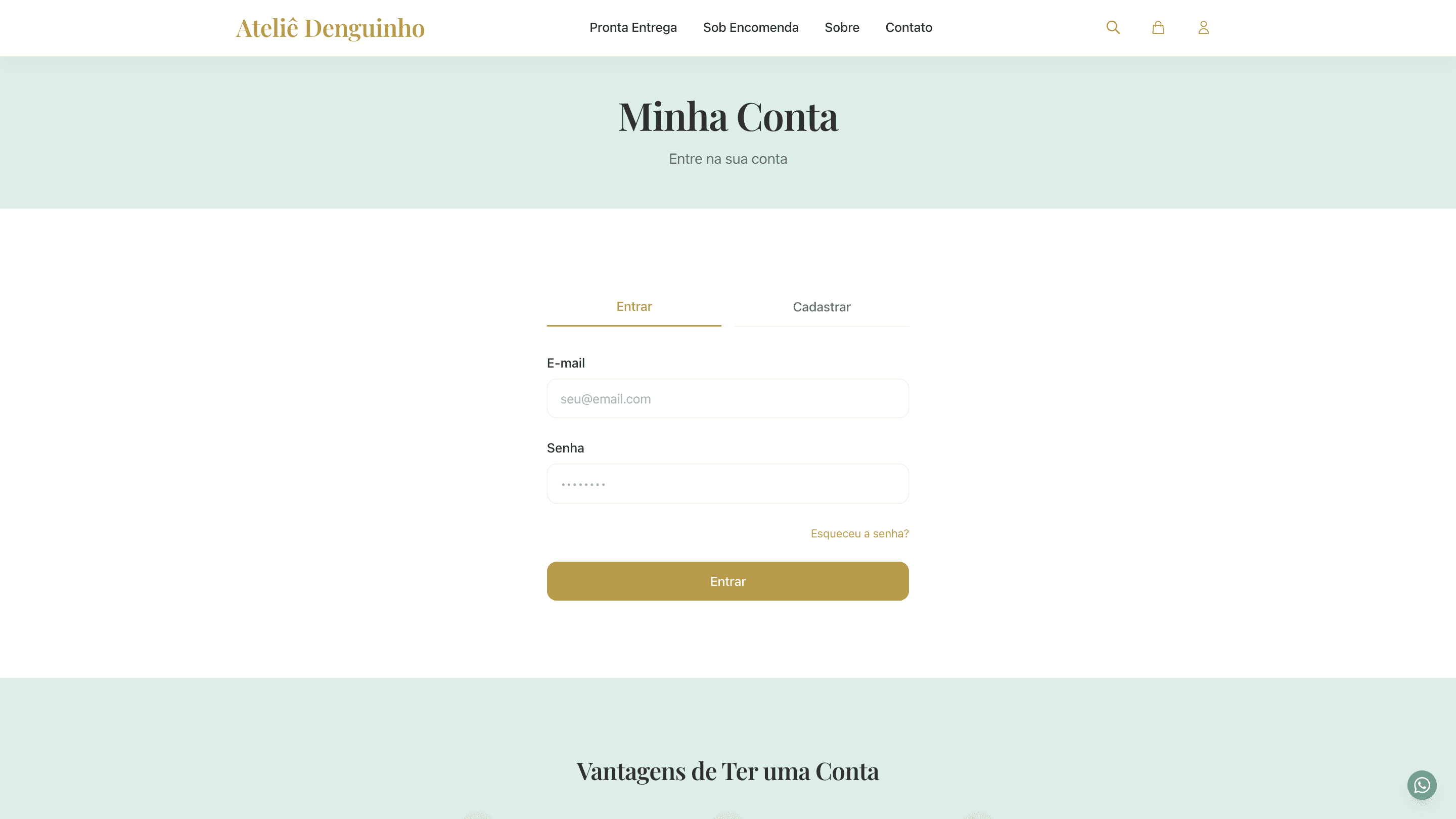 Página de Login - Desktop